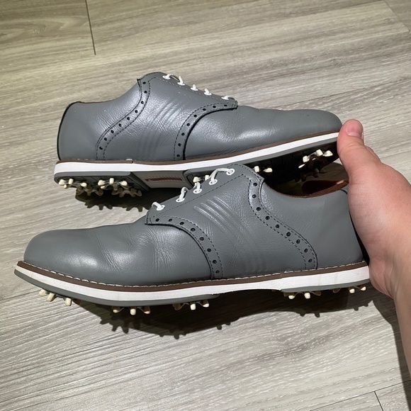 True Linkswear Classix Golf Shoe mens 7 women’s 8.5 Grey Leather Spikes Oxford - Picture 4 of 11